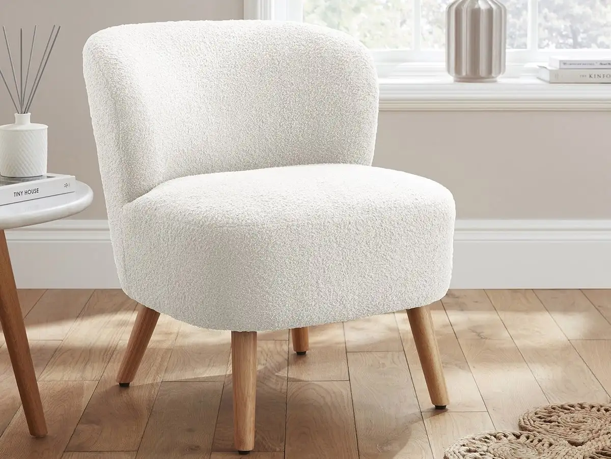 GFW GFW Evie Boucle Cream Fabric Accent Chair