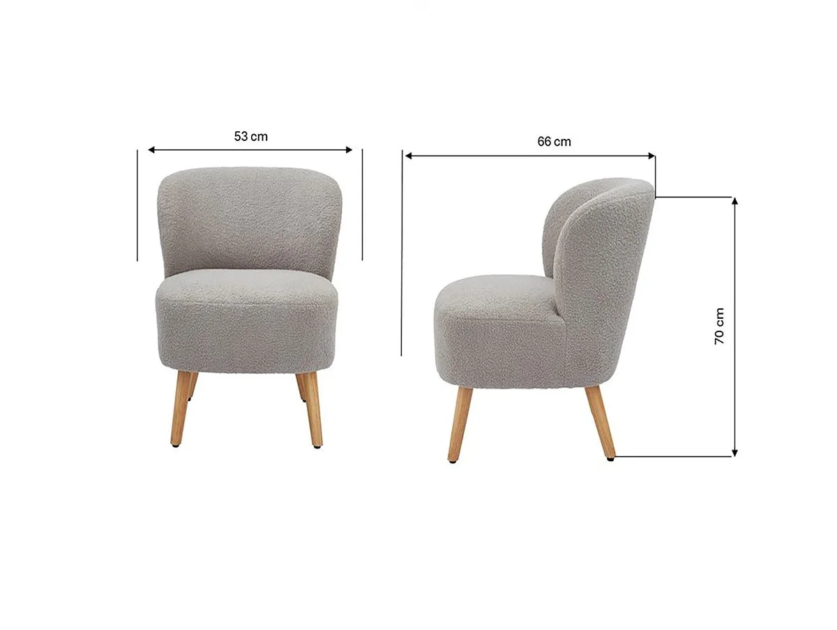 GFW GFW Evie Boucle Grey Fabric Accent Chair