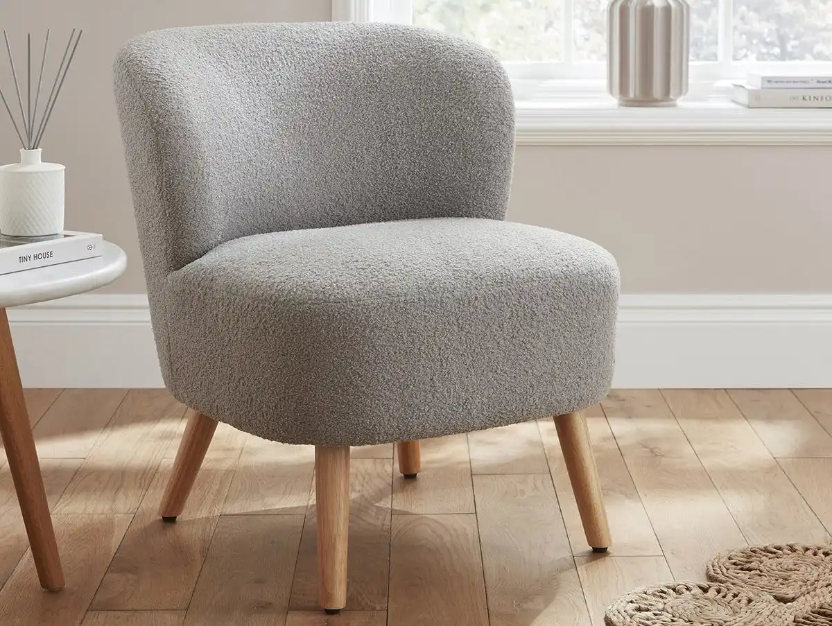 GFW GFW Evie Boucle Grey Fabric Accent Chair