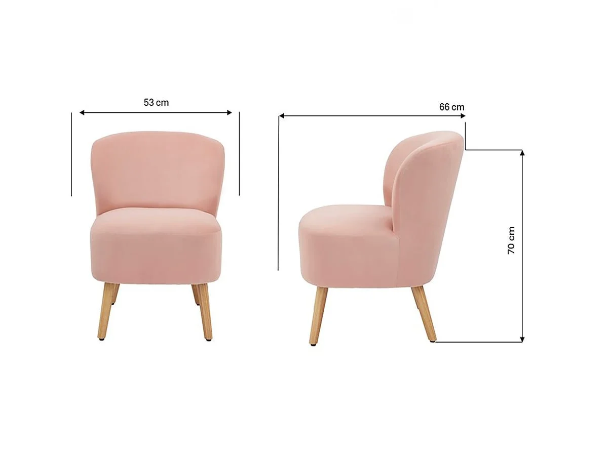 GFW GFW Evie Blush Pink Velvet Fabric Accent Chair