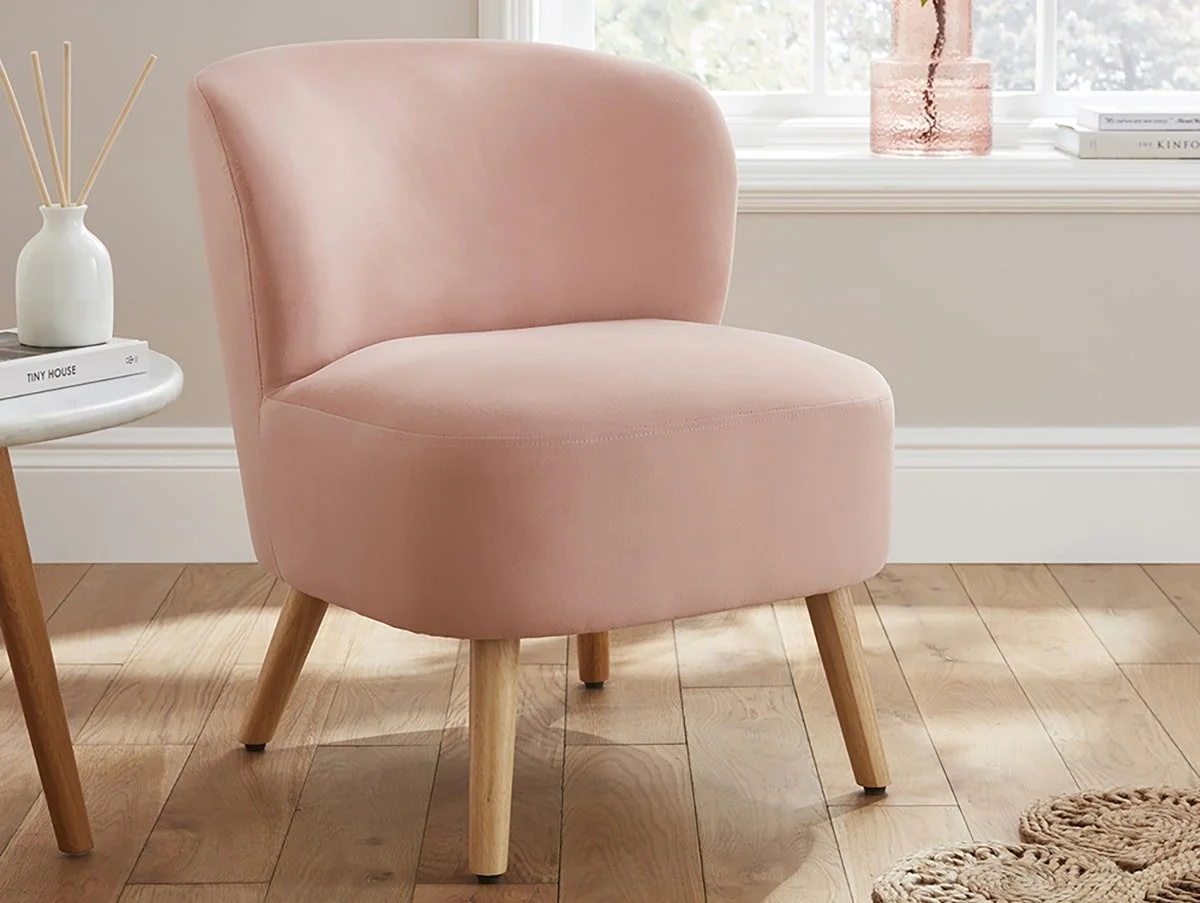 GFW GFW Evie Blush Pink Velvet Fabric Accent Chair