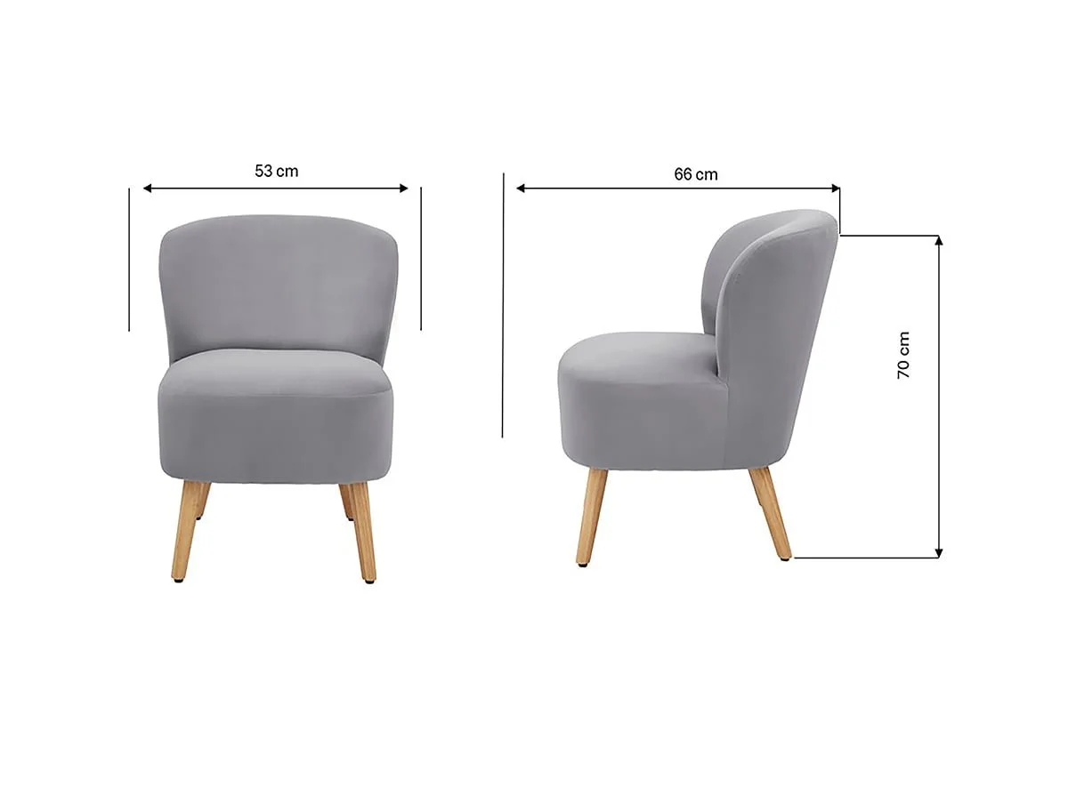 GFW GFW Evie Grey Velvet Fabric Accent Chair