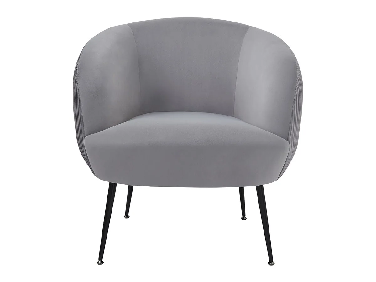 GFW GFW Kamilah Grey Pleated Velvet Fabric Accent Chair