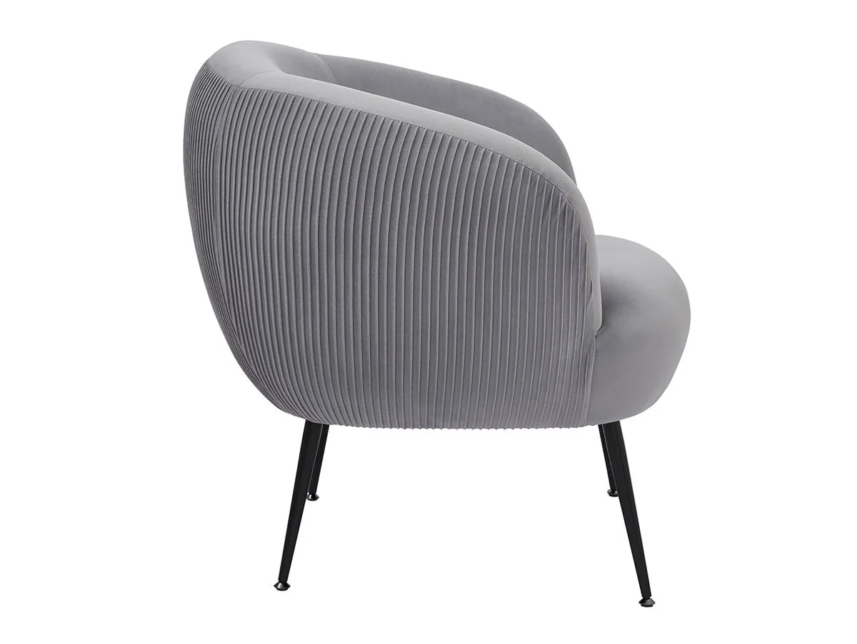 GFW GFW Kamilah Grey Pleated Velvet Fabric Accent Chair