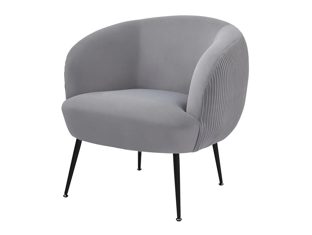 GFW GFW Kamilah Grey Pleated Velvet Fabric Accent Chair