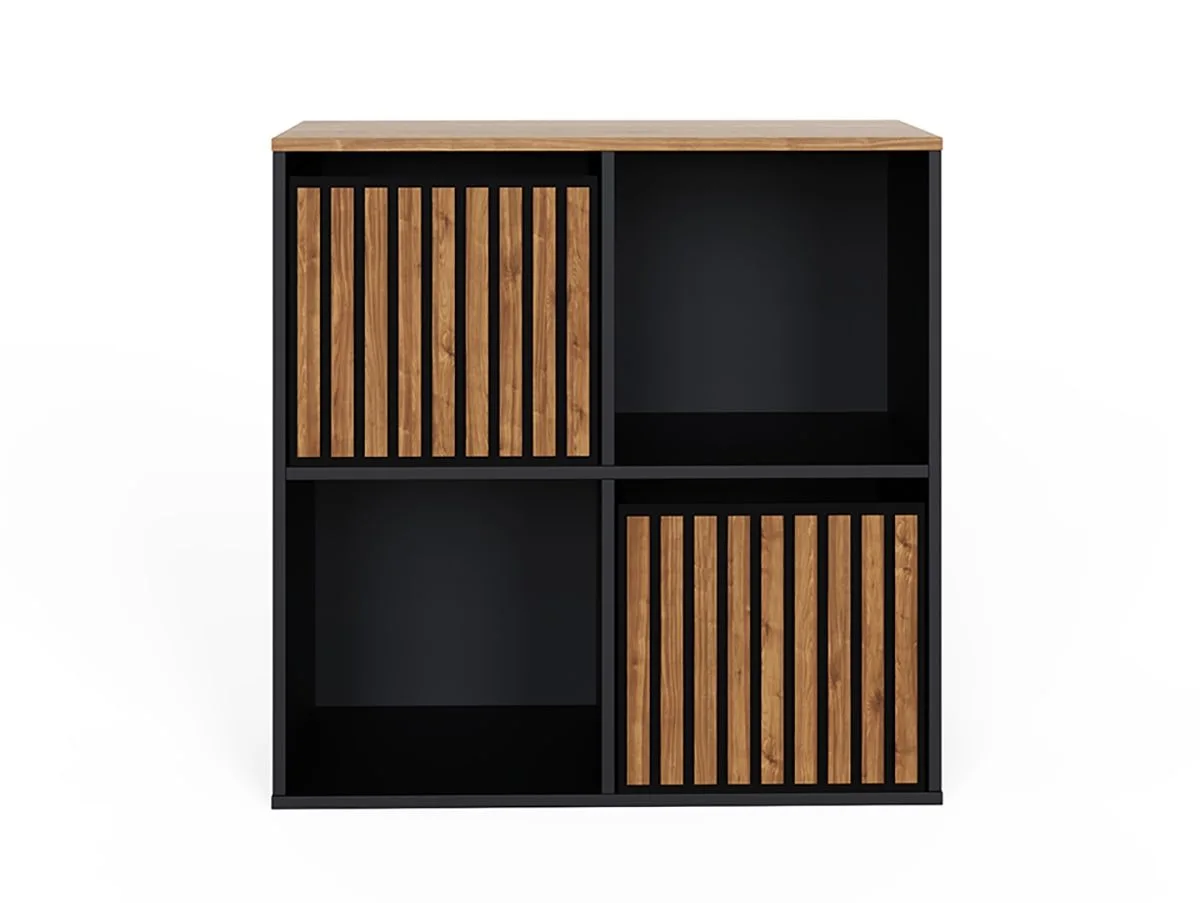 GFW GFW Kube 2x2 Black and Walnut Shelf Storage Cube
