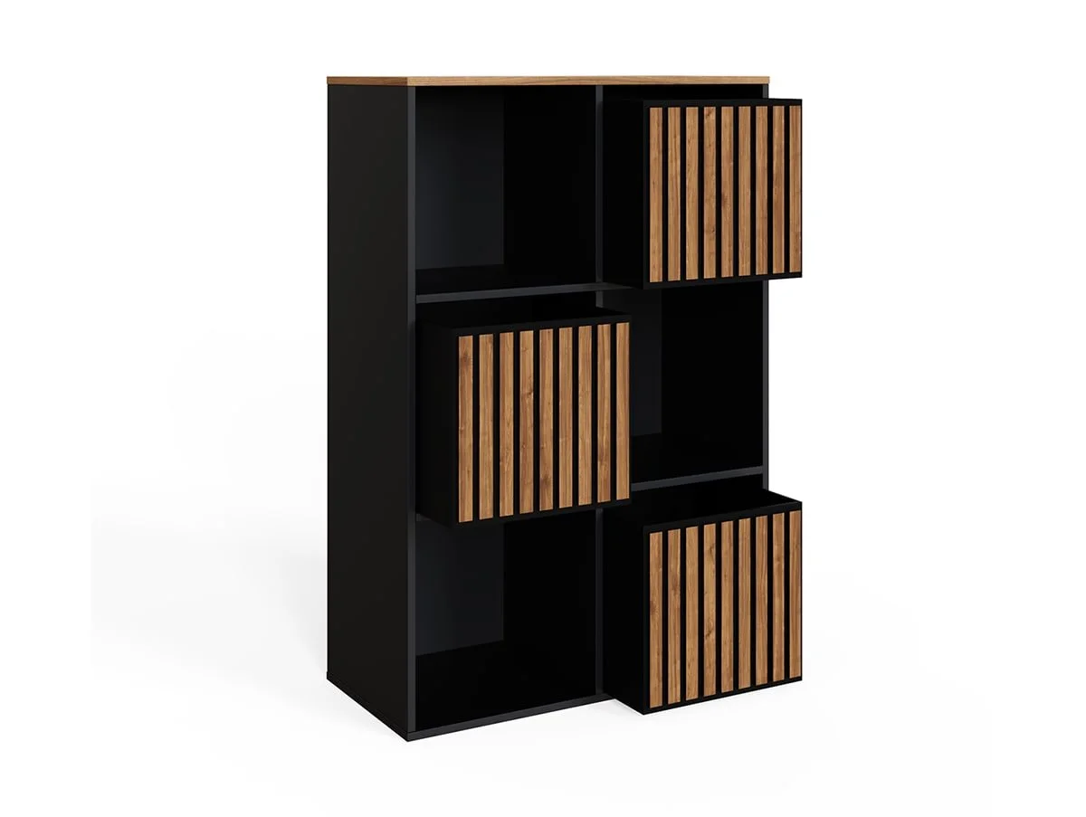 GFW GFW Kube 2x3 Black and Walnut Shelf Storage Cube