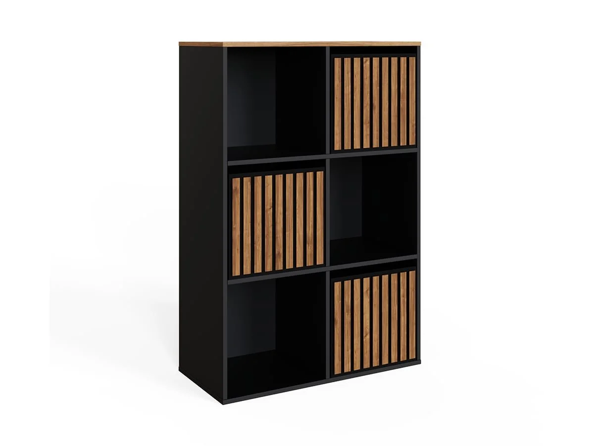 GFW GFW Kube 2x3 Black and Walnut Shelf Storage Cube