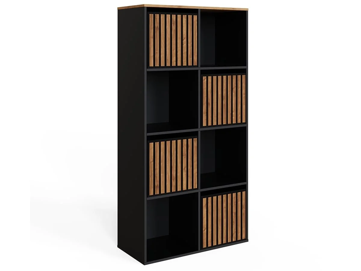 GFW GFW Kube 2x4 Black and Walnut Shelf Storage Cube