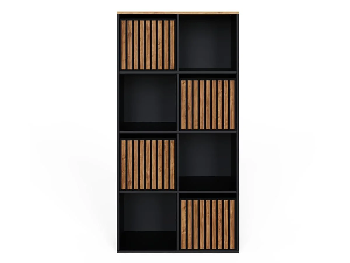 GFW GFW Kube 2x4 Black and Walnut Shelf Storage Cube
