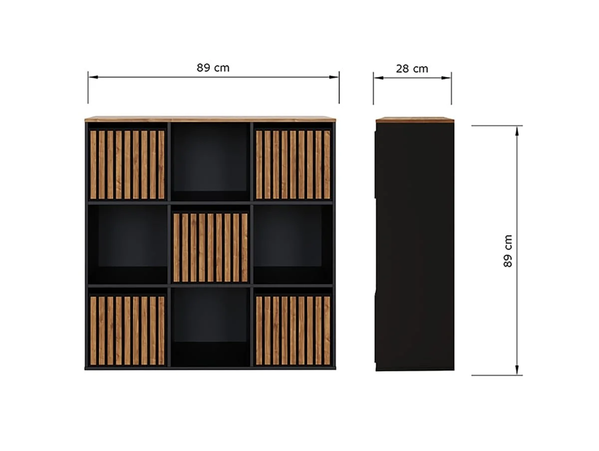 GFW GFW Kube 3x3 Black and Walnut Shelf Storage Cube
