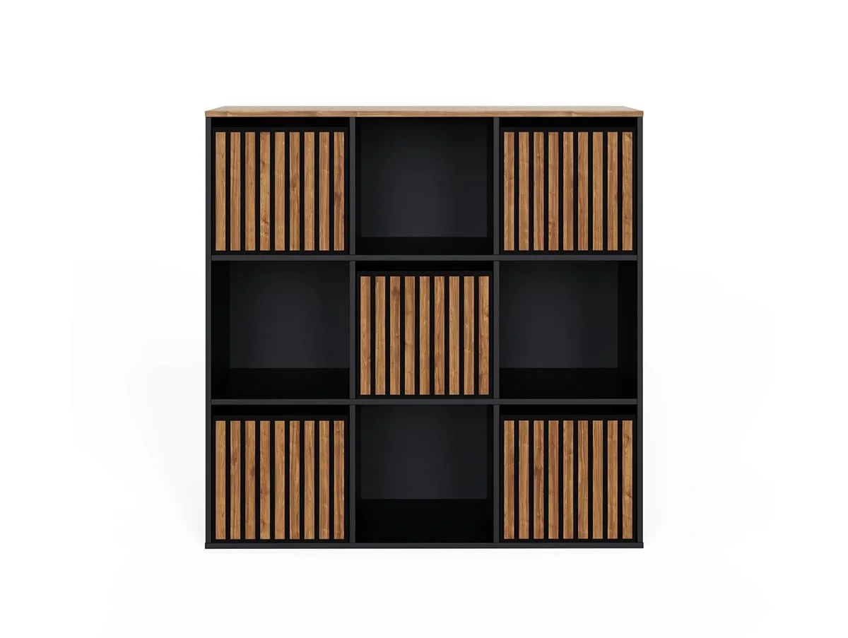 GFW GFW Kube 3x3 Black and Walnut Shelf Storage Cube