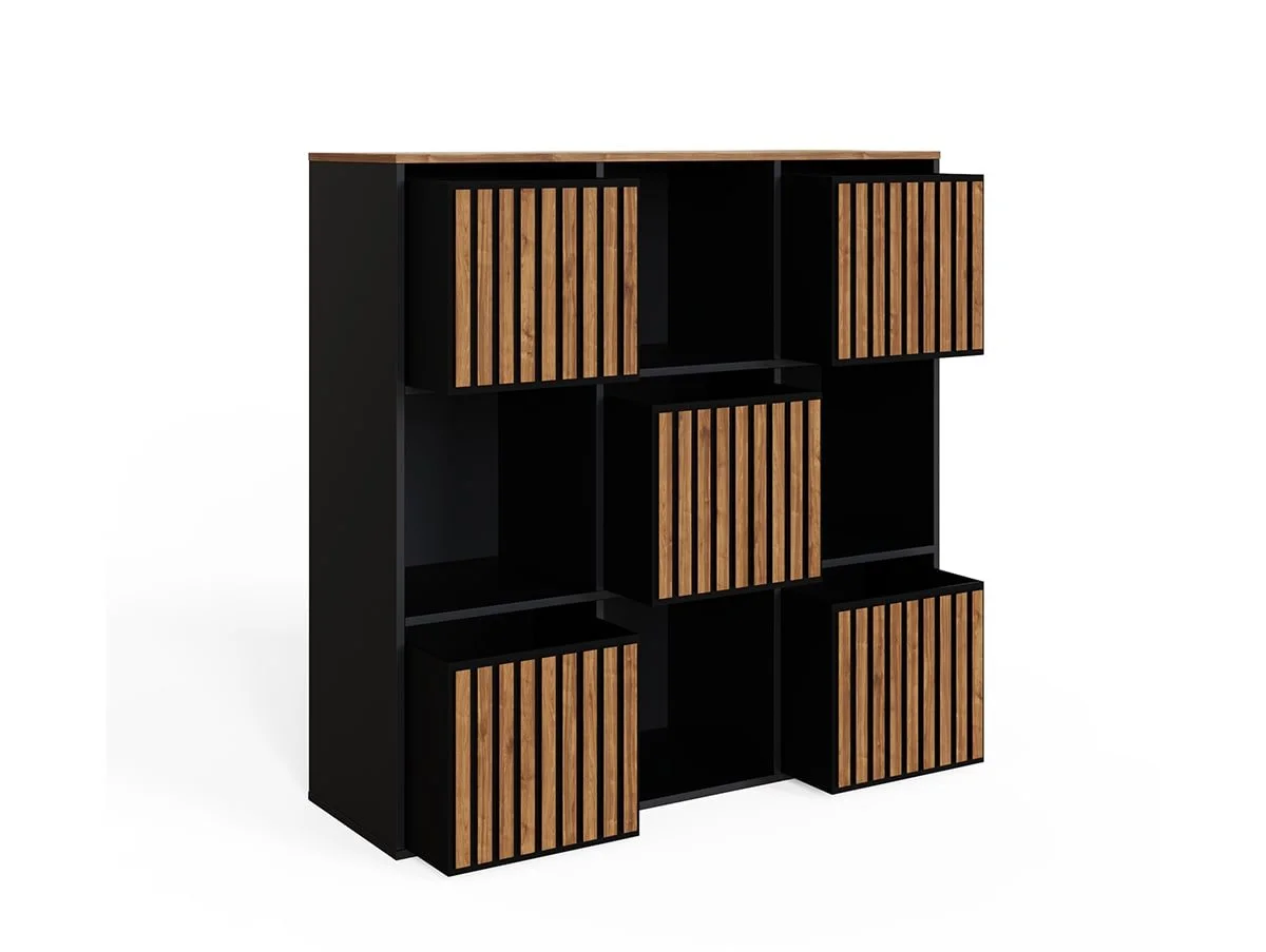 GFW GFW Kube 3x3 Black and Walnut Shelf Storage Cube