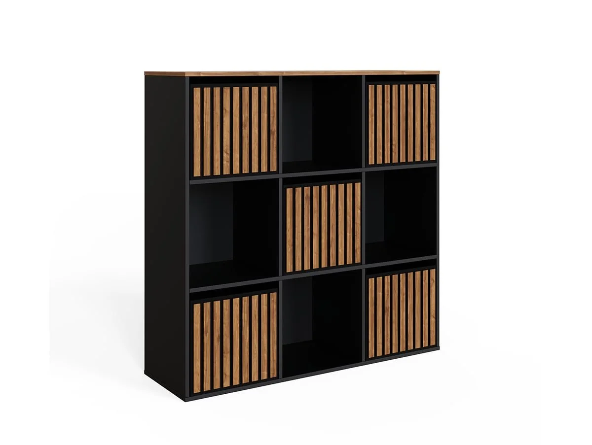 GFW GFW Kube 3x3 Black and Walnut Shelf Storage Cube