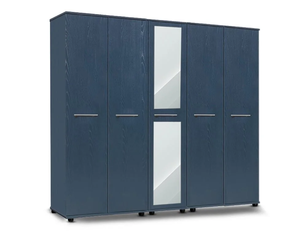 ASC ASC Venice 5 Door 1 Mirrored Wardrobe (Assembled)