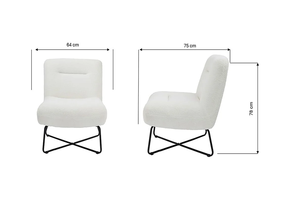 GFW GFW Willow Cream Boucle Fabric Accent Chair