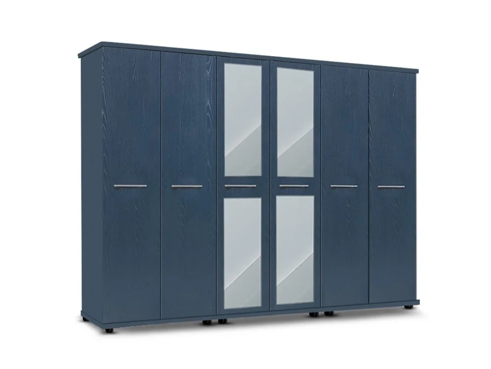 ASC ASC Venice 6 Door 2 Mirrored Wardrobe (Assembled)