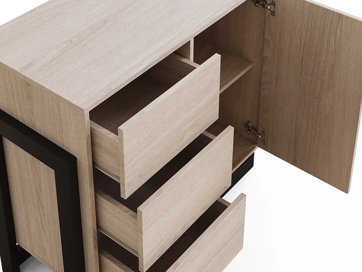 GFW GFW Taite Oak 1 Door 3 Drawer Sideboard