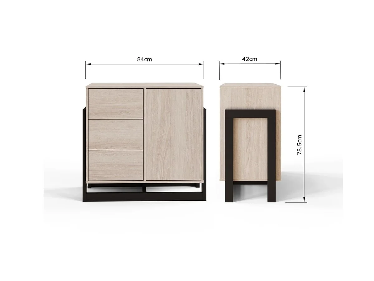 GFW GFW Taite Oak 1 Door 3 Drawer Sideboard