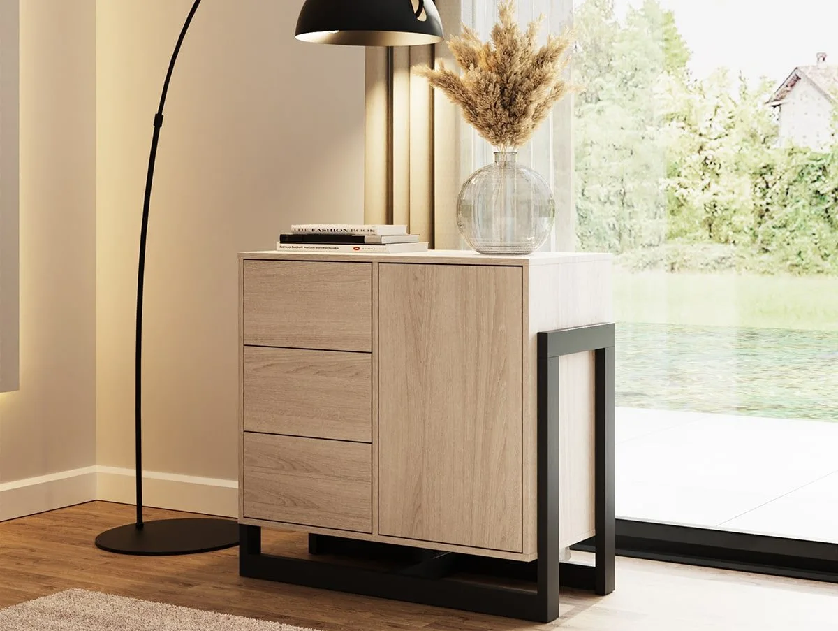 GFW GFW Taite Oak 1 Door 3 Drawer Sideboard