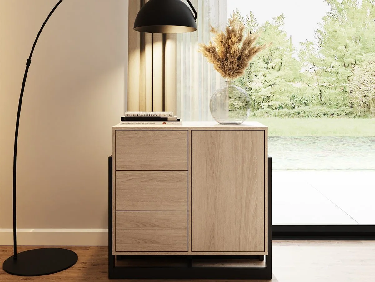 GFW GFW Taite Oak 1 Door 3 Drawer Sideboard