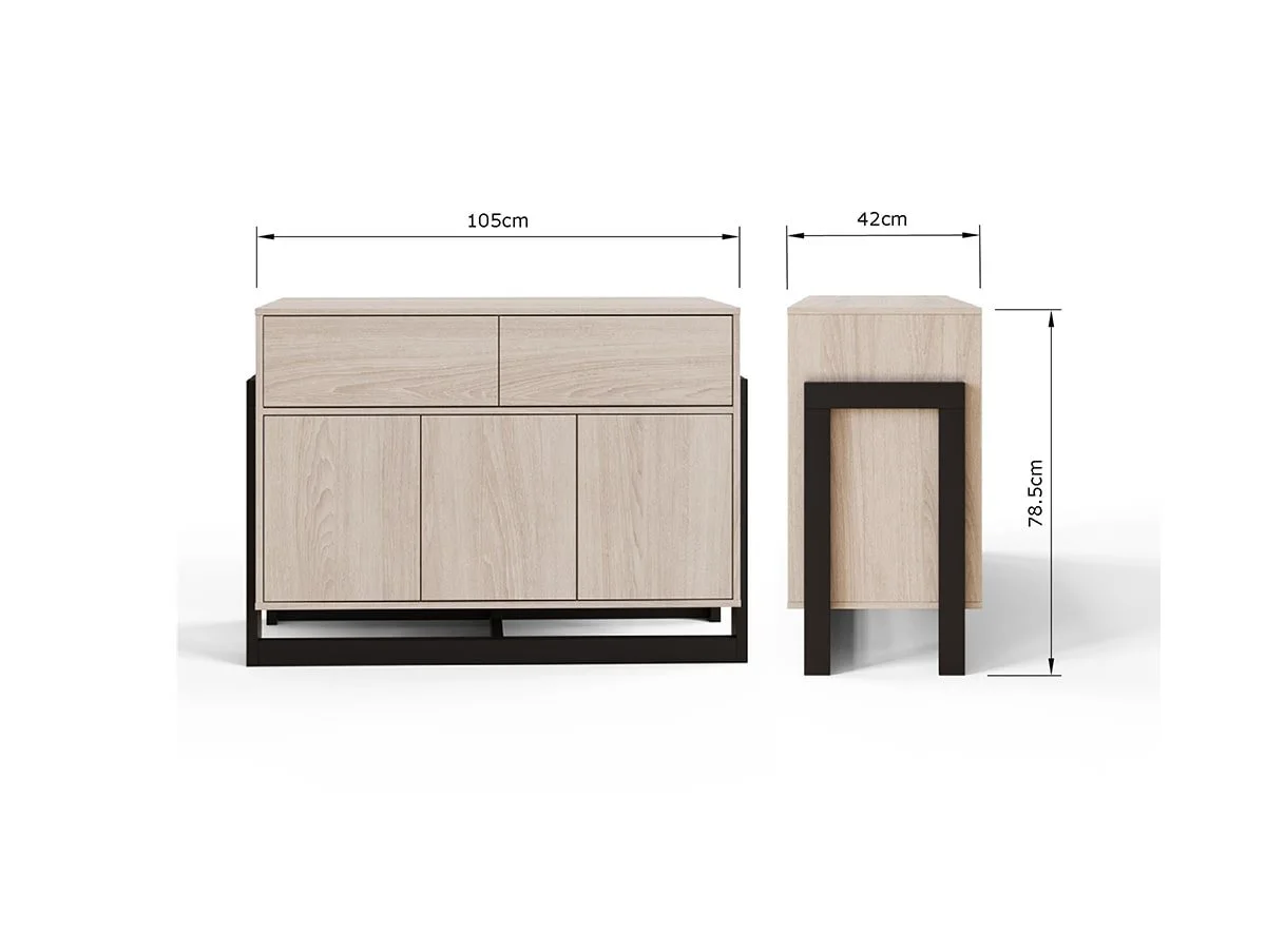 GFW GFW Taite Oak 3 Door 2 Drawer Sideboard