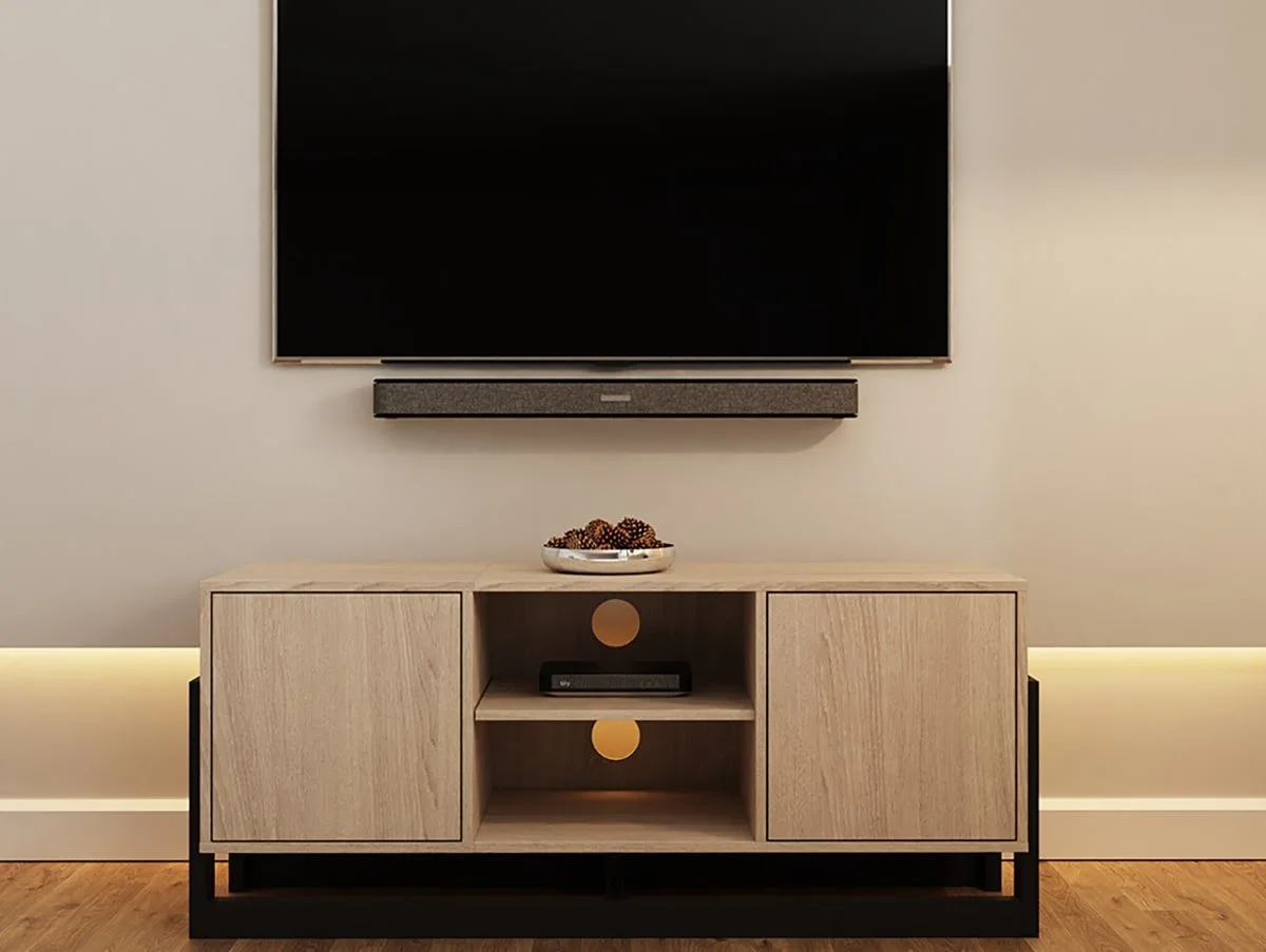 GFW GFW Taite Black & Oak 2 Door TV Unit