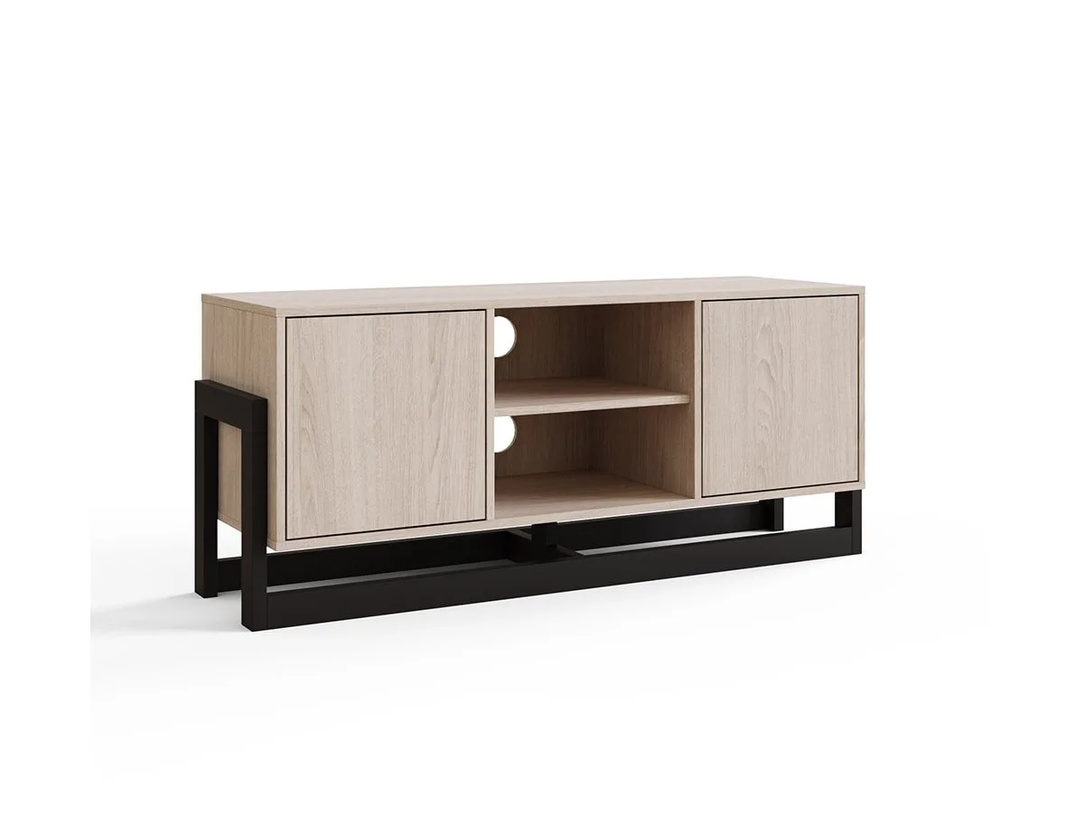 GFW GFW Taite Black & Oak 2 Door TV Unit