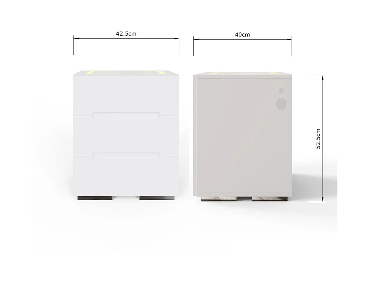 GFW GFW Riley White 3 Drawer Bedside
