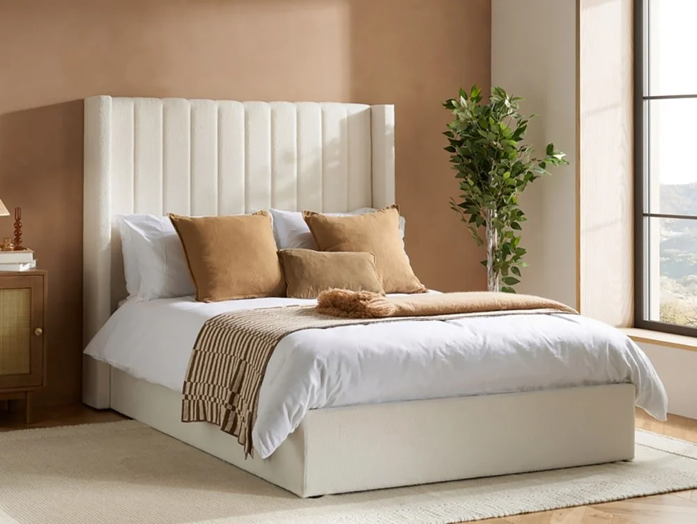 ASC ASC Melody White Boucle Ottoman Bed Frame
