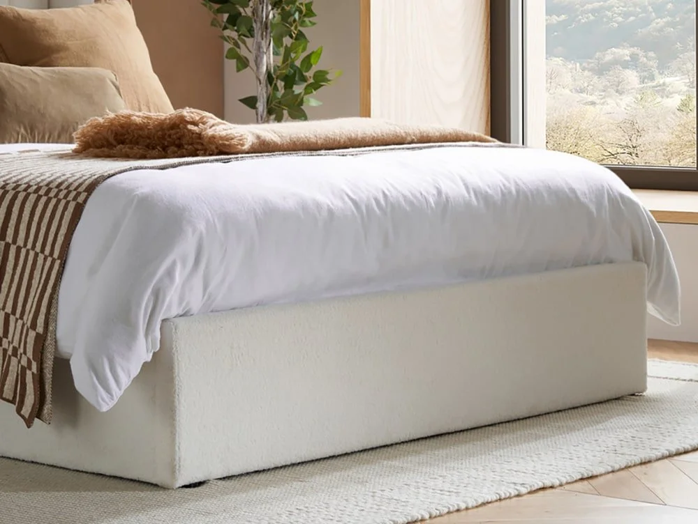 ASC ASC Melody White Boucle Ottoman Bed Frame