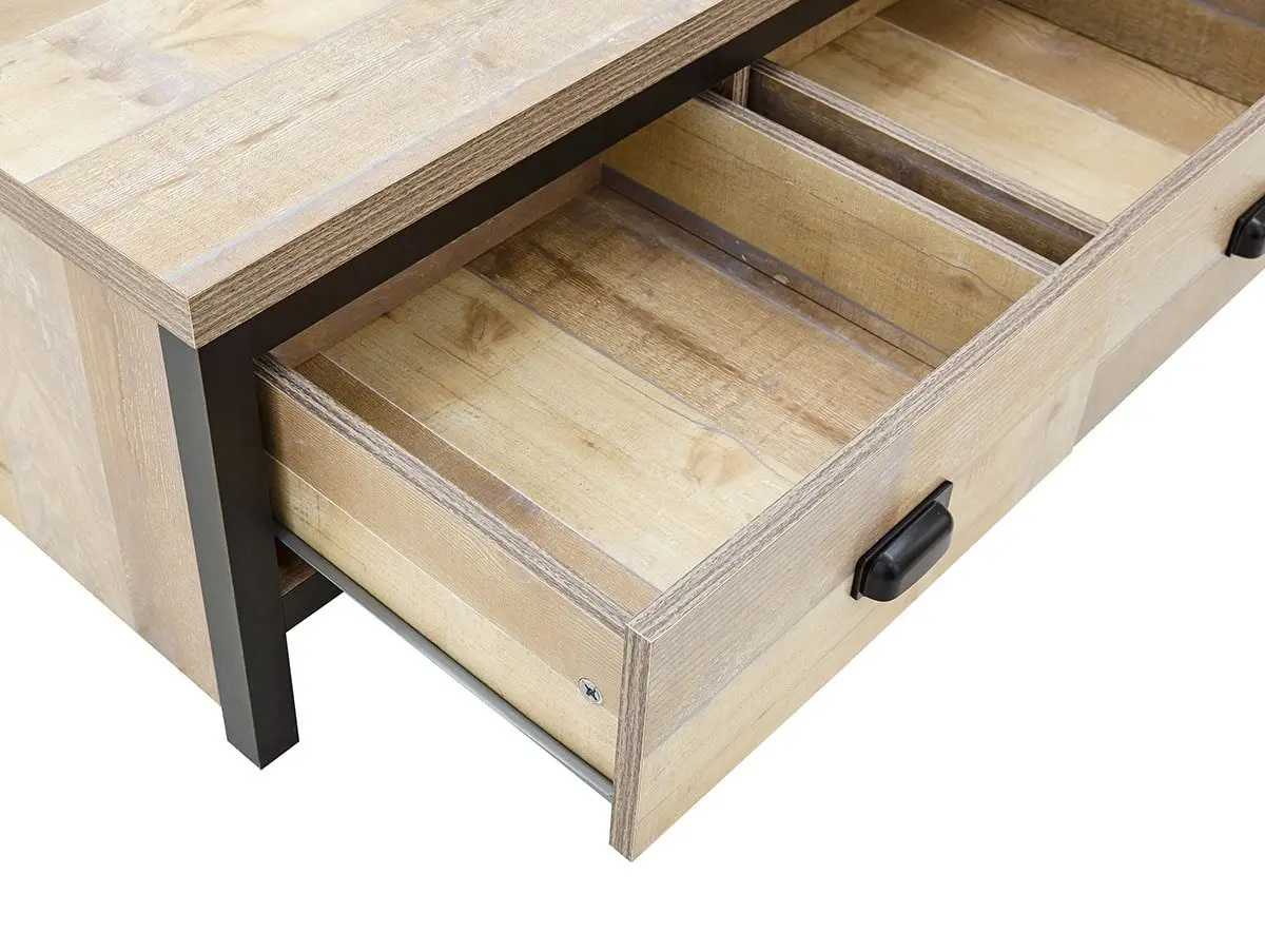 GFW GFW Boston Oak Wooden 2 Drawer Coffee Table