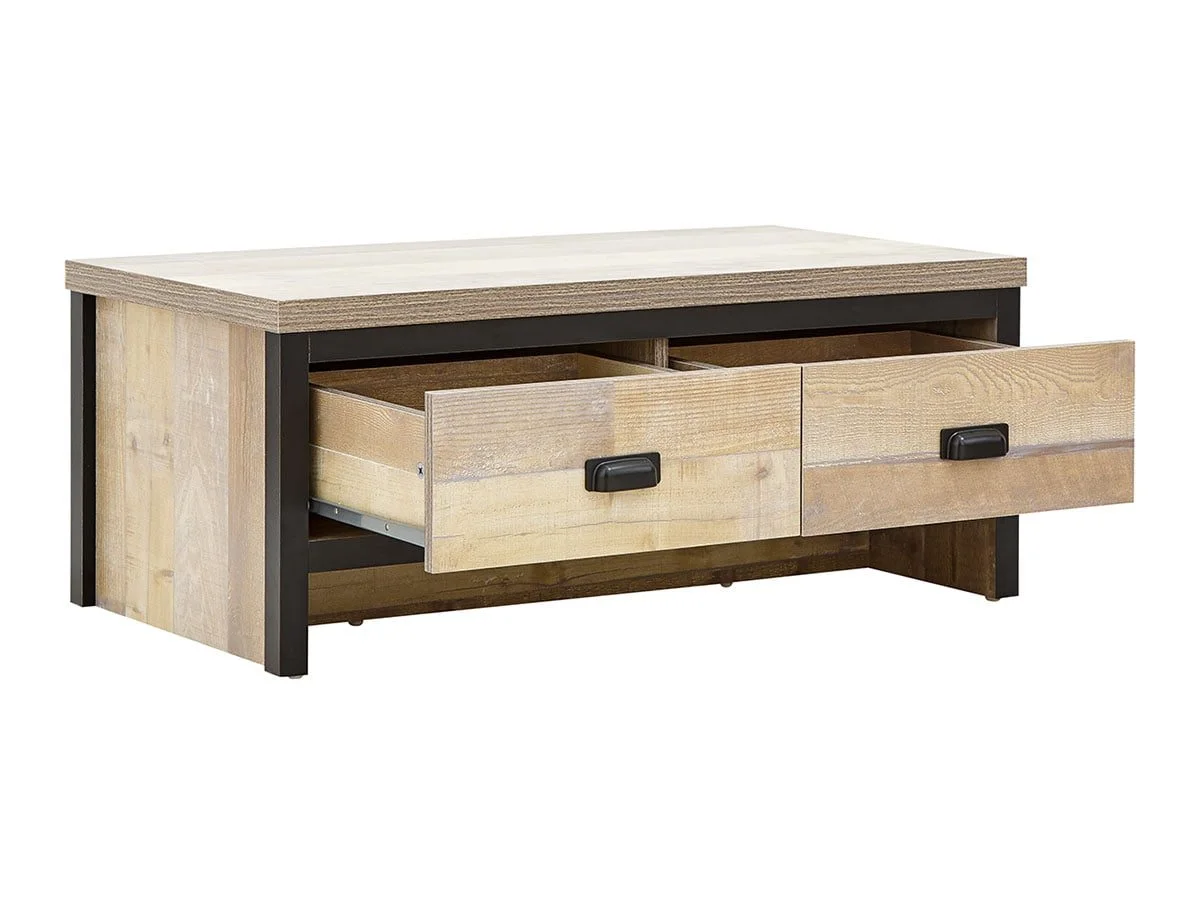 GFW GFW Boston Oak Wooden 2 Drawer Coffee Table