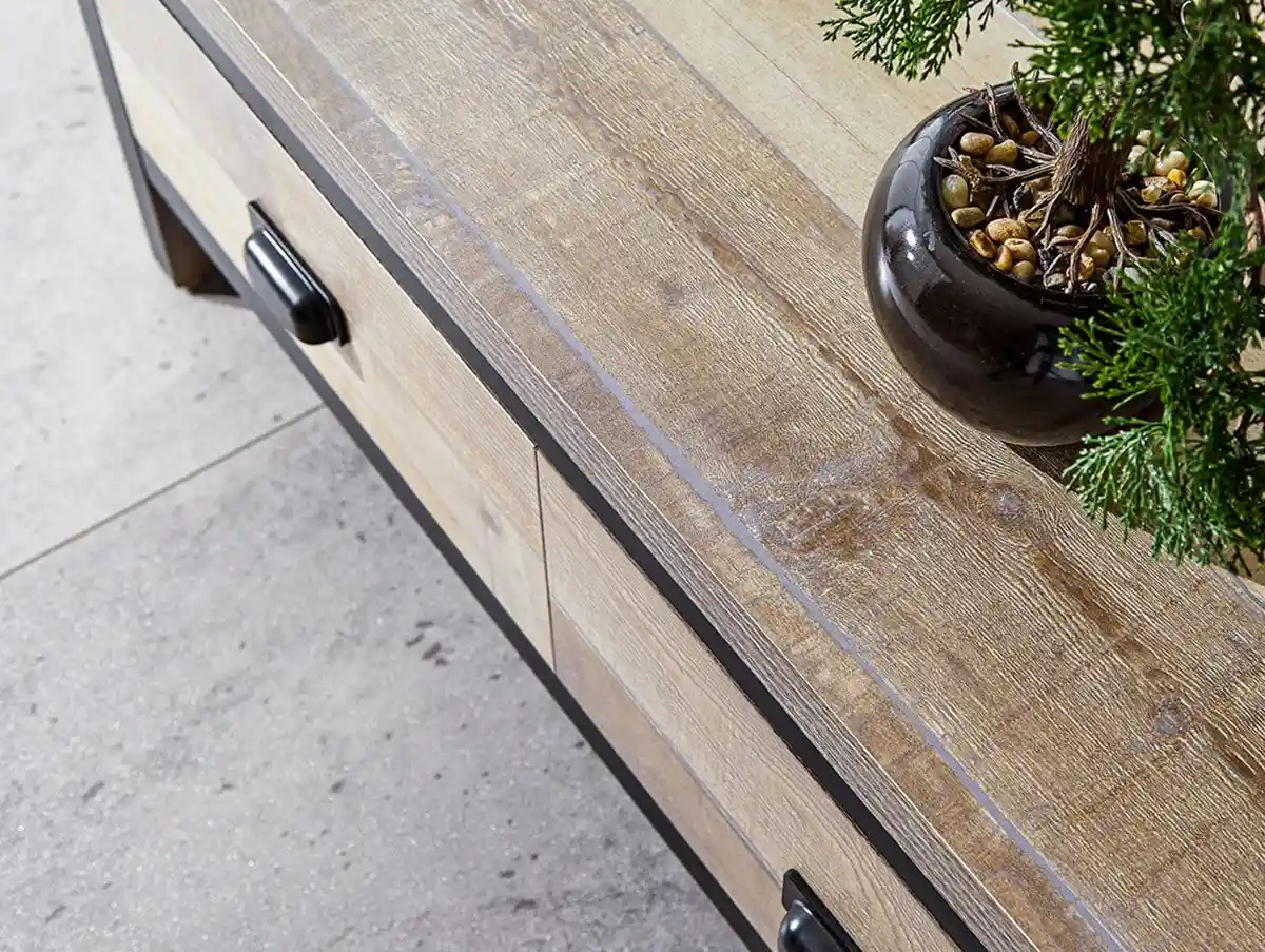 GFW GFW Boston Oak Wooden 2 Drawer Coffee Table