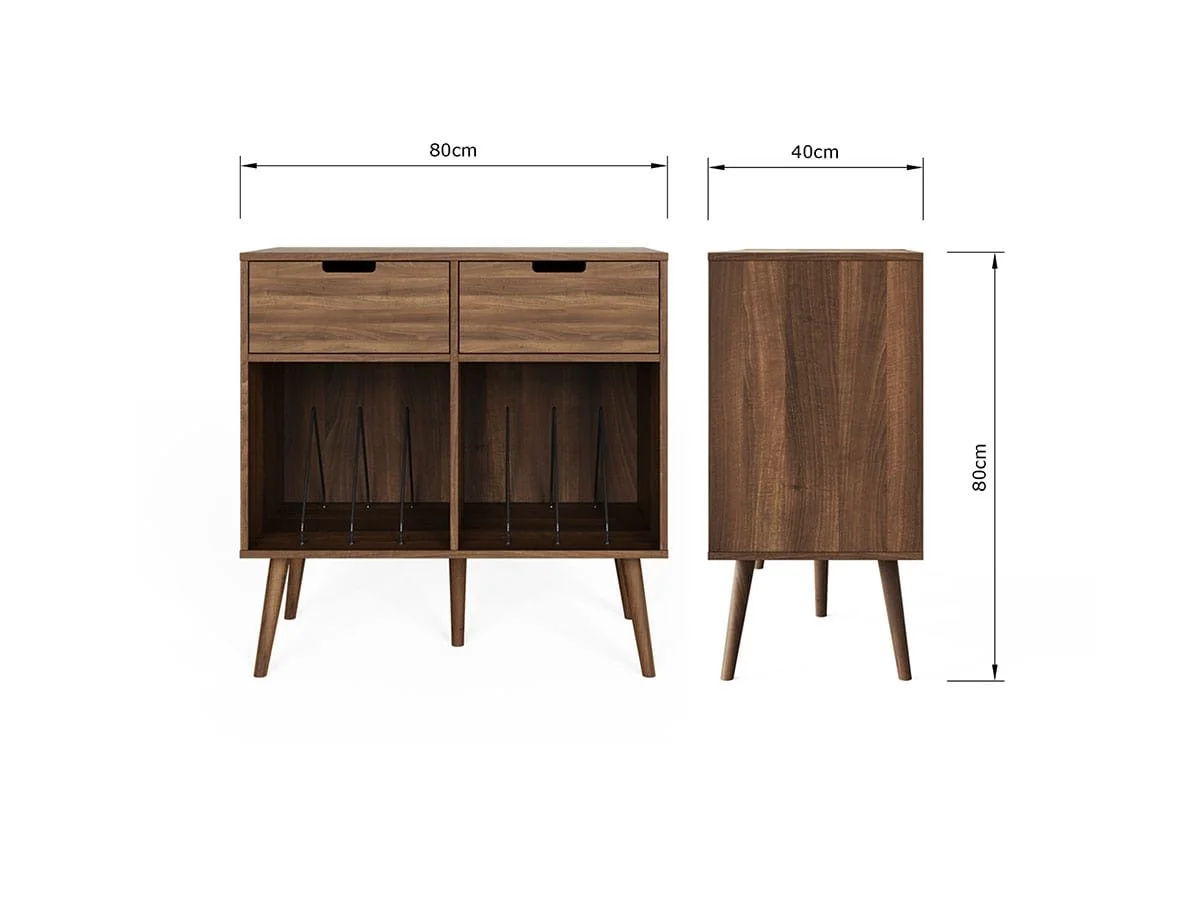 GFW GFW Jaxon Walnut 2 Drawer Turntable Stand
