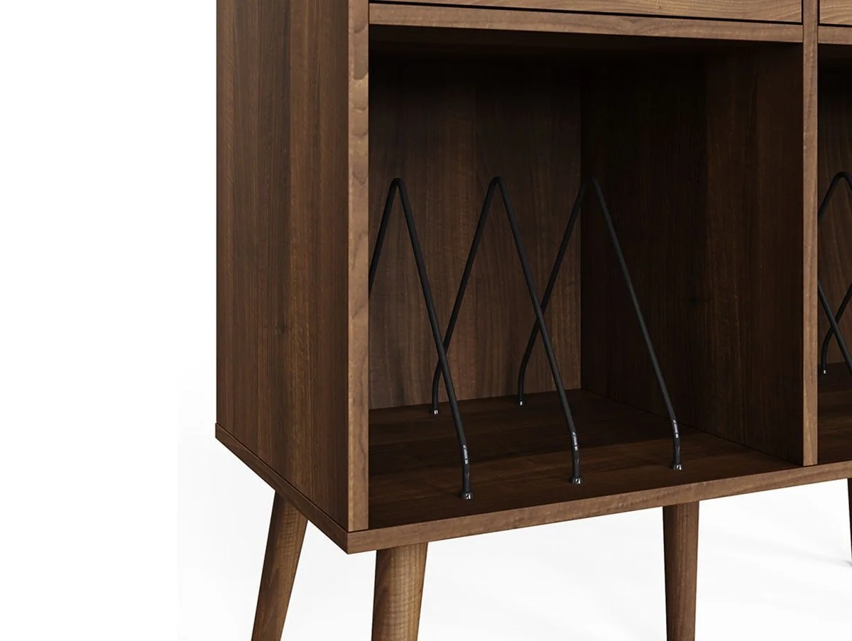 GFW GFW Jaxon Walnut 2 Drawer Turntable Stand