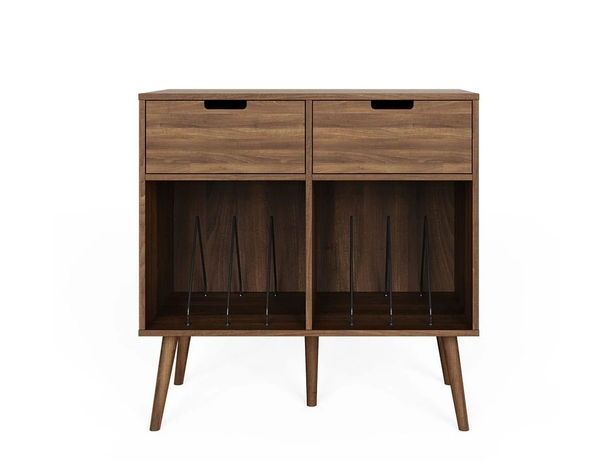 GFW GFW Jaxon Walnut 2 Drawer Turntable Stand