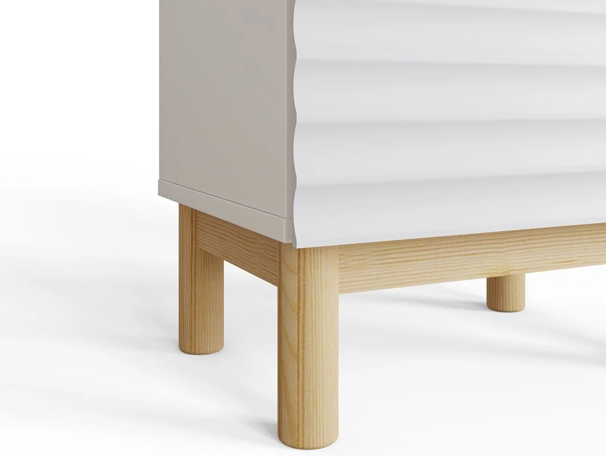 GFW GFW Karla White Ribbed Pair of 2 Drawer Bedside Tables