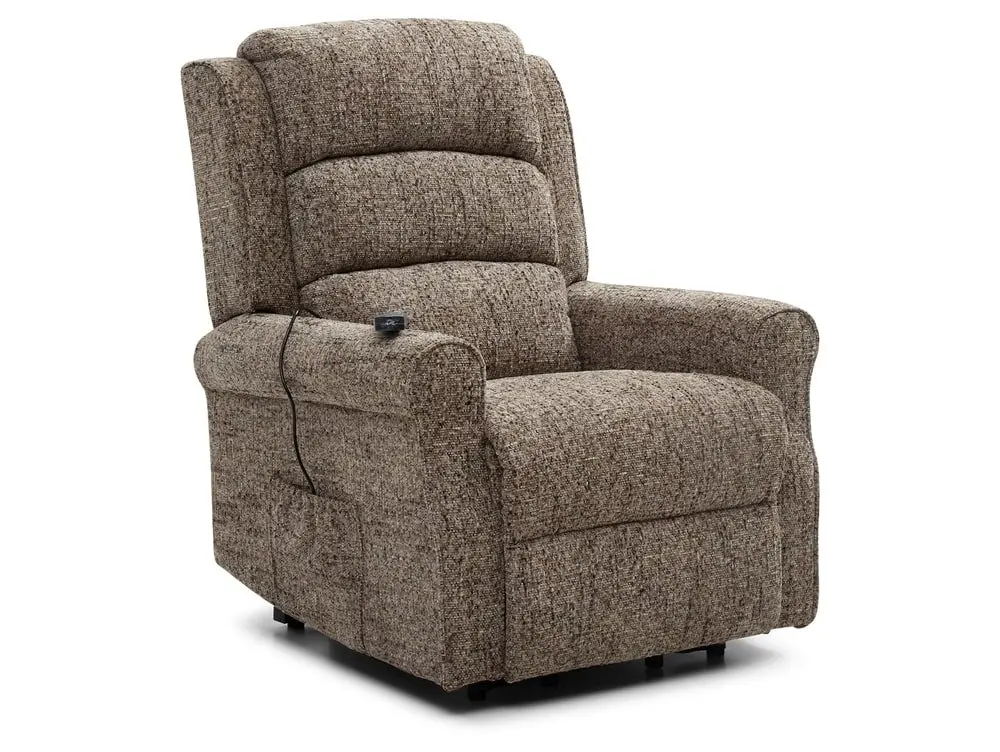 Kyoto Kyoto Baxter Dual Motor Fawn Woven Chenille Riser Recliner Chair