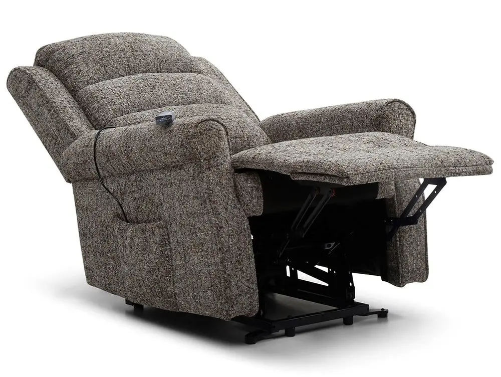 Kyoto Kyoto Baxter Dual Motor Grey Woven Chenille Riser Recliner Chair