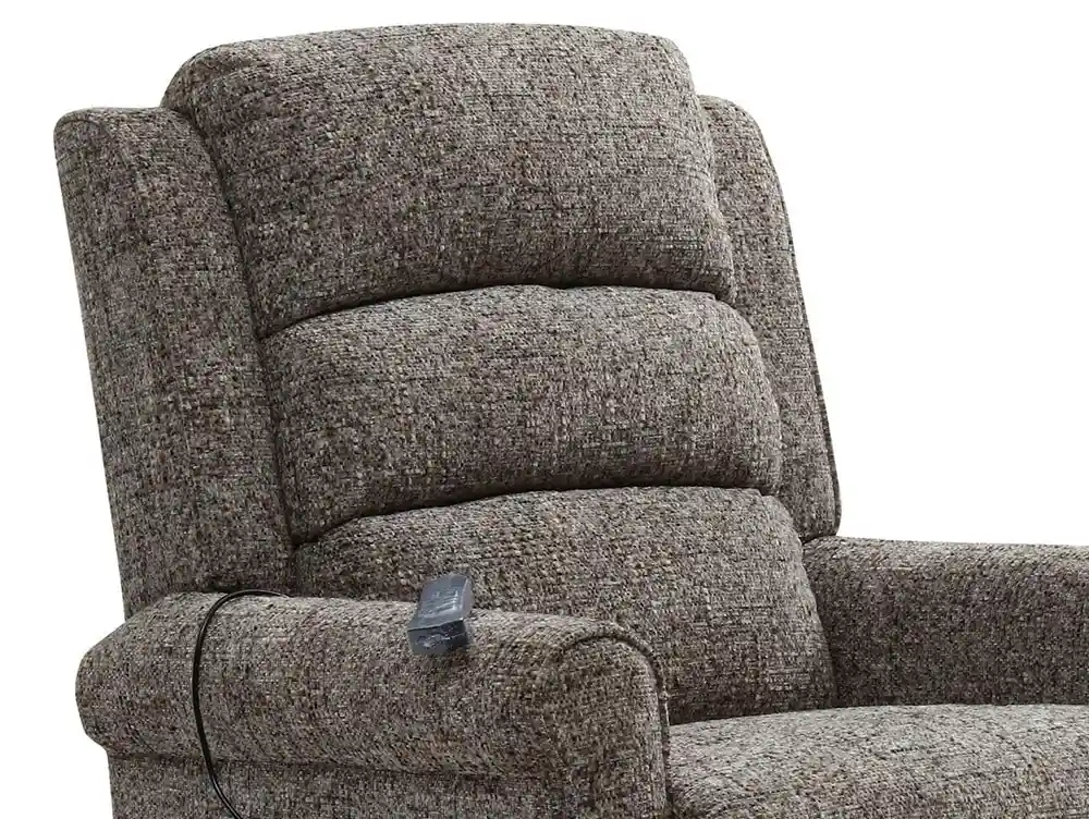 Kyoto Kyoto Baxter Dual Motor Grey Woven Chenille Riser Recliner Chair