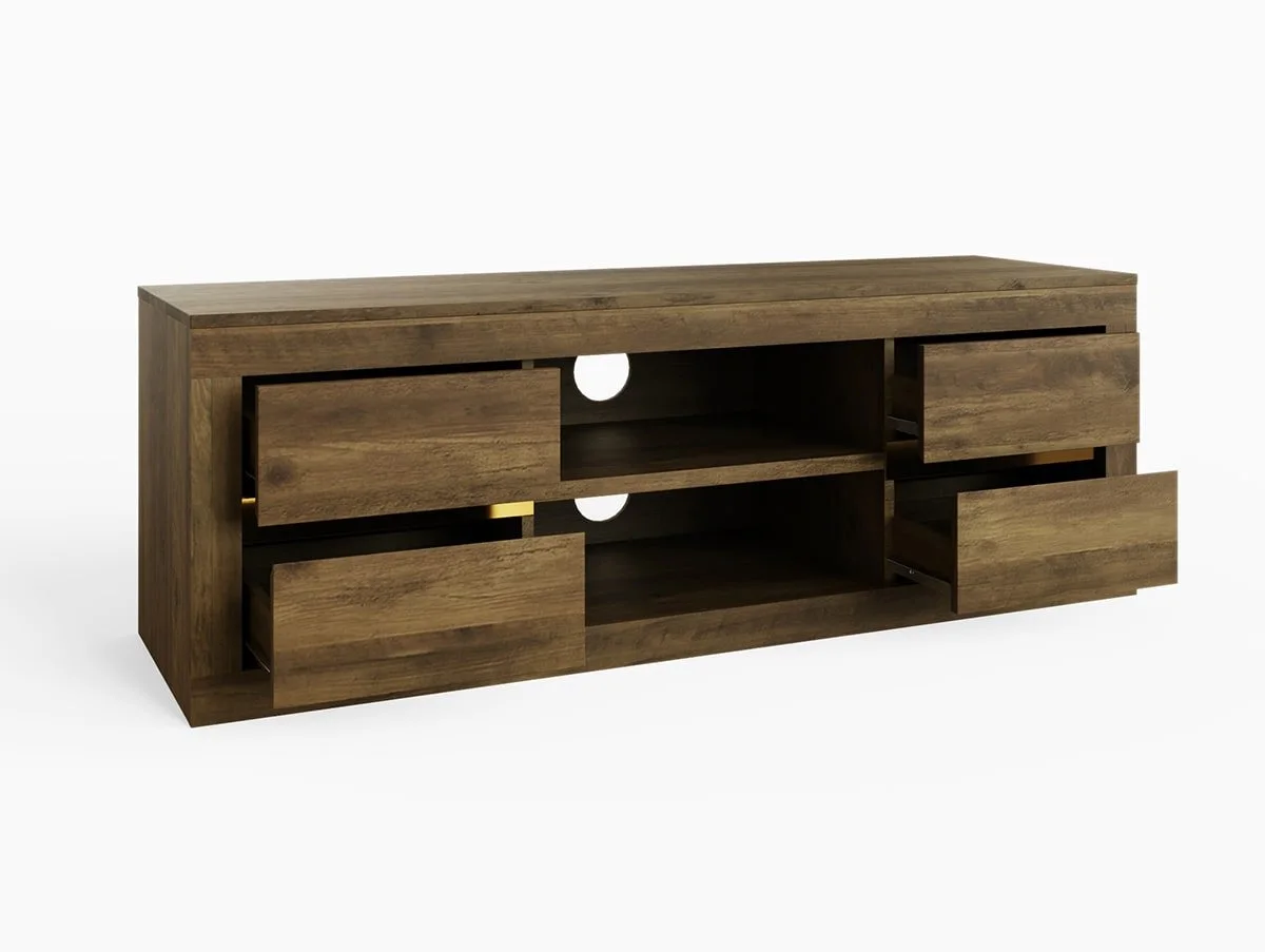GFW GFW Astley Knotty Oak 4 Drawer TV Unit