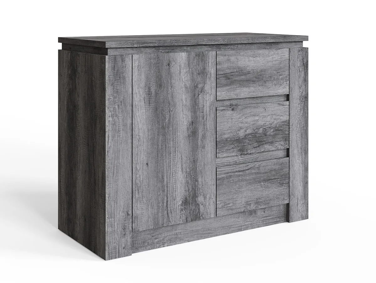 GFW GFW Canyon Charcoal Grey 1 Door 3 Drawer Multi Storage Unit