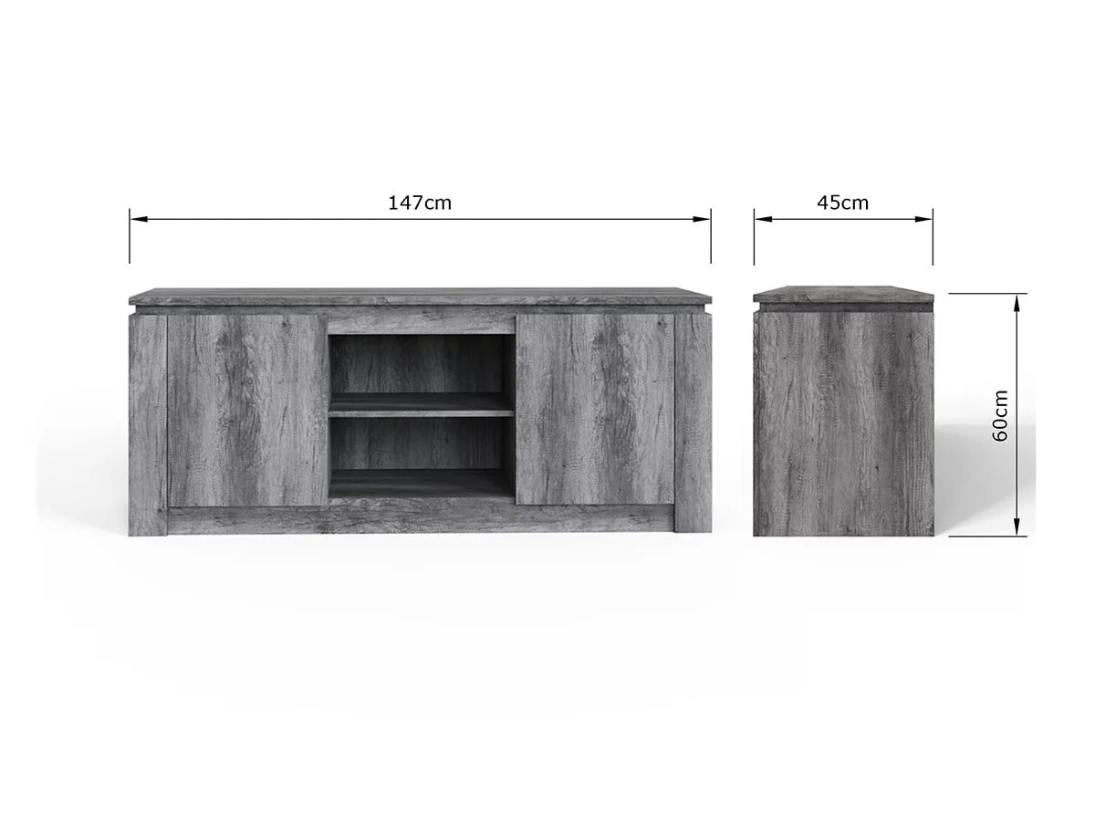 GFW GFW Canyon Charcoal Grey 2 Door TV Unit