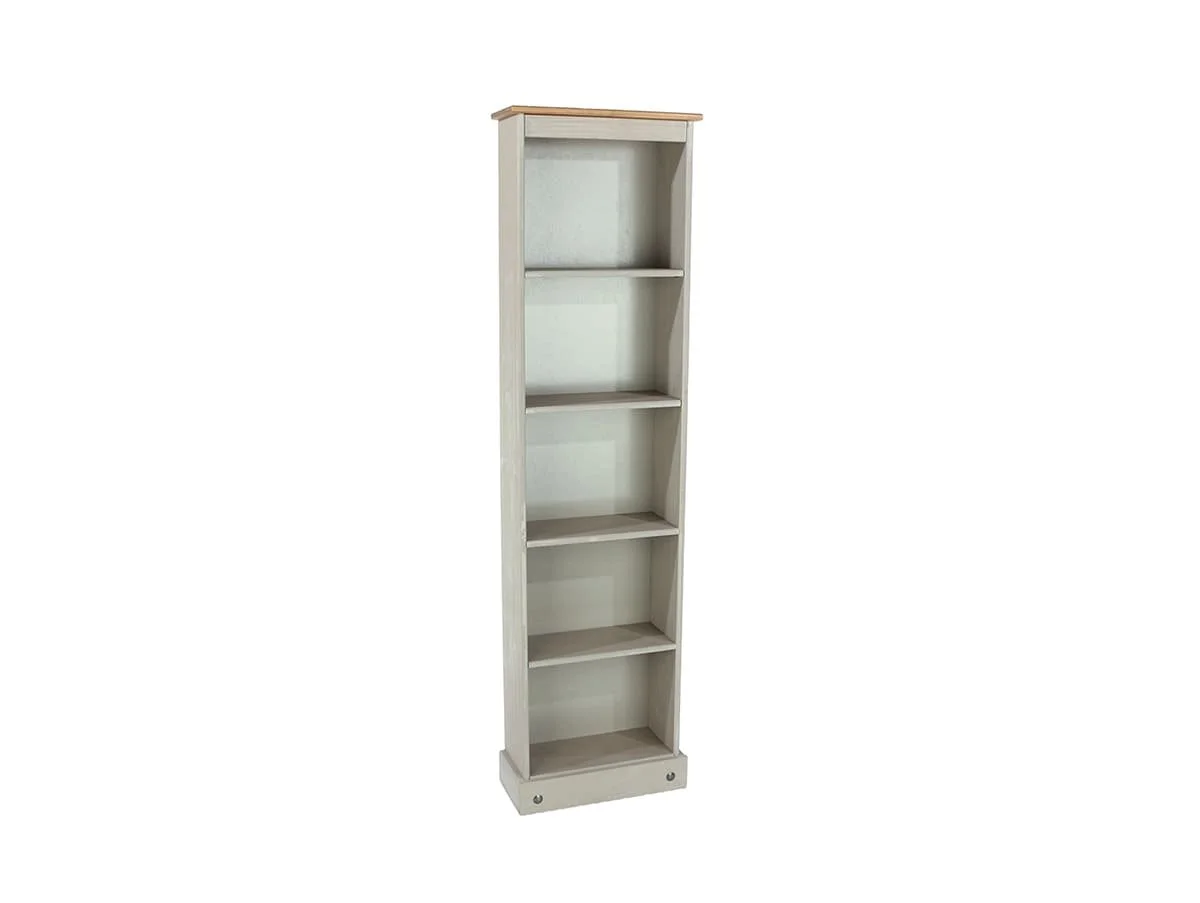 Core Core Corona Grey and Waxed Pine Tall Narrow Bookcase