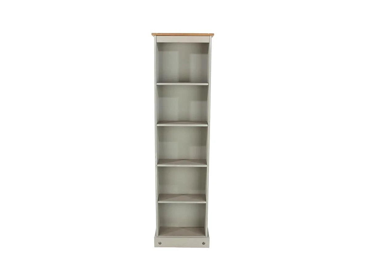 Core Core Corona Grey and Waxed Pine Tall Narrow Bookcase