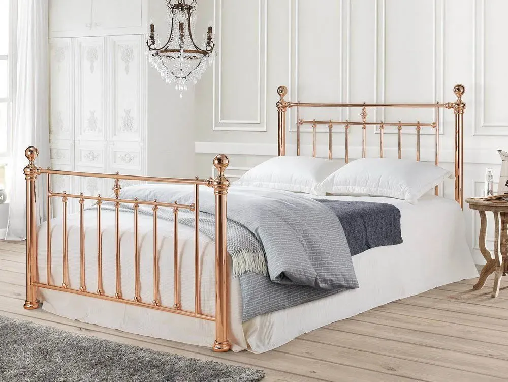 Time Living Clearance - Time Living Alexander Rose Gold Metal Bed Frame