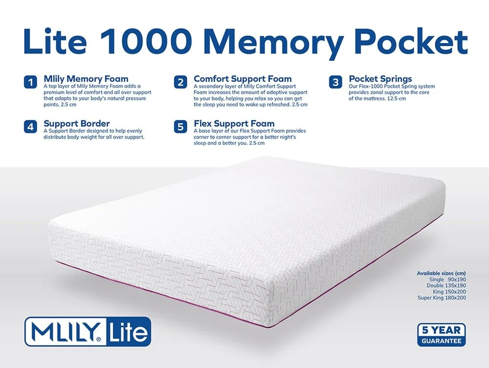 MLILY Mlily Lite Memory Pocket 1000 Mattress in a Box