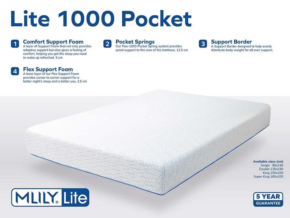 MLILY Mlily Lite Pocket 1000 Mattress in a Box