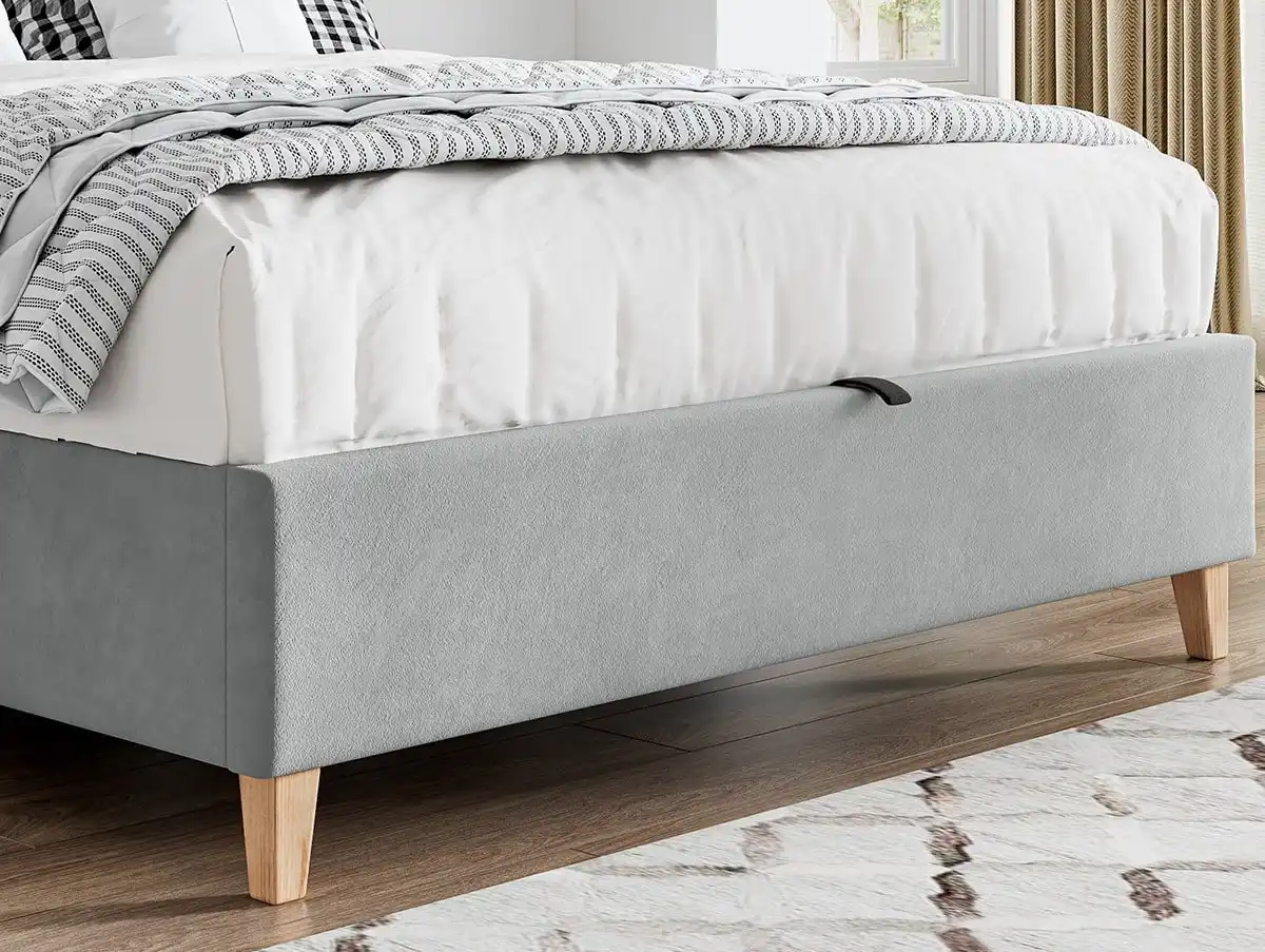 Bedmaster Bedmaster Rhodes Grey Velvet Ottoman Bed Frame